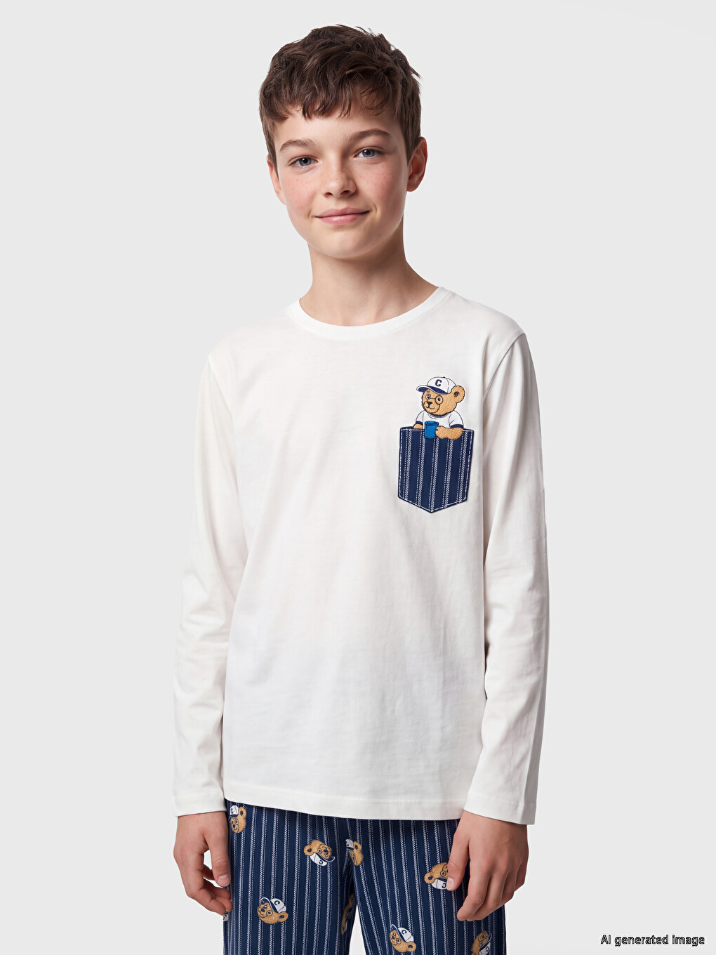 Crew Neck Boys' Pyjamas Set-1