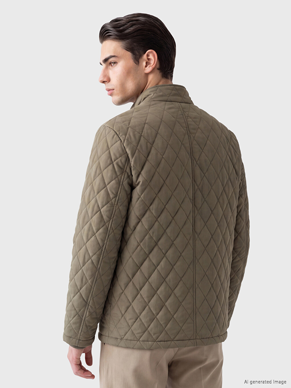Man Beige Puffer Coat-2