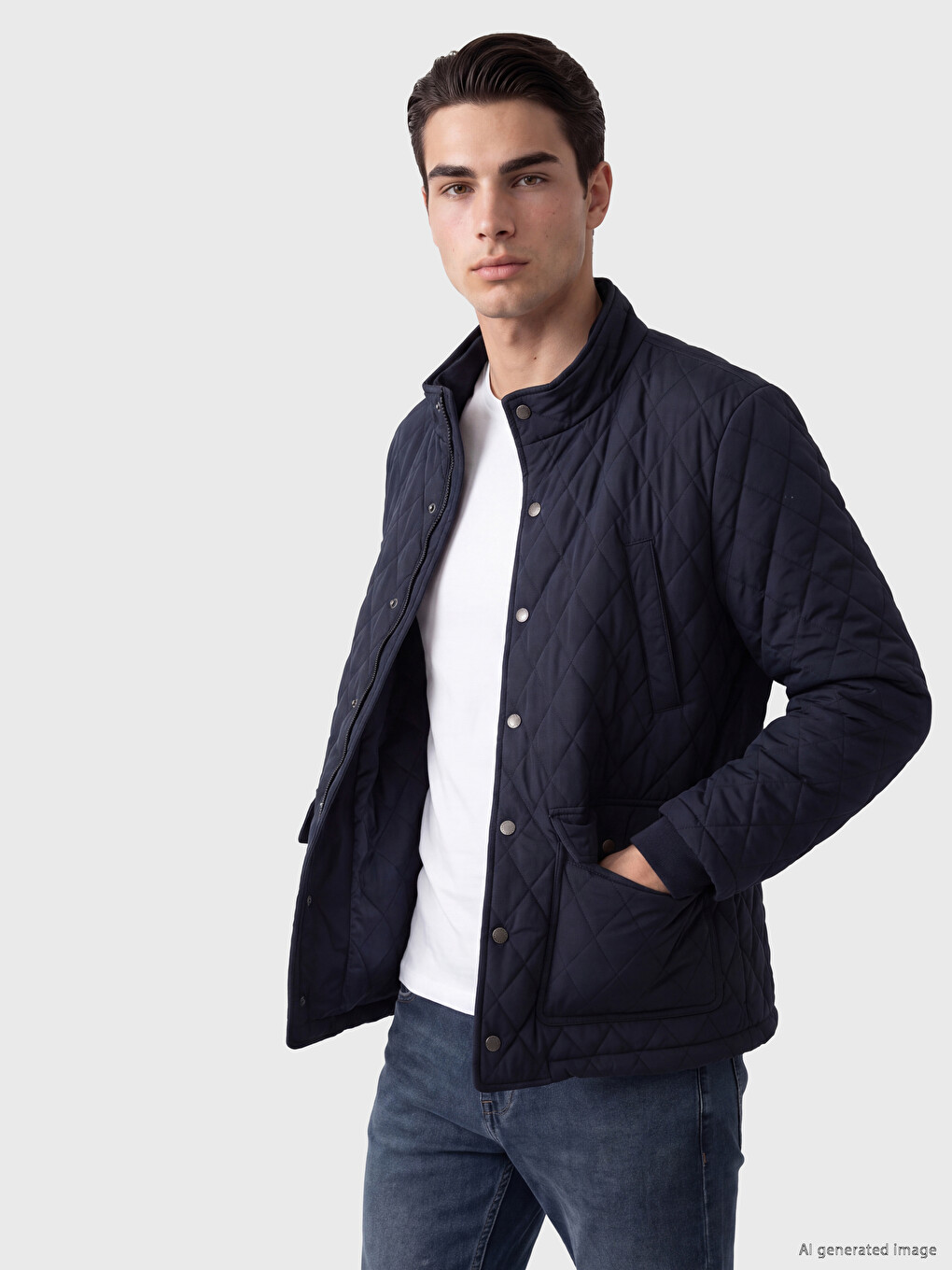 Man Navy Puffer Coat