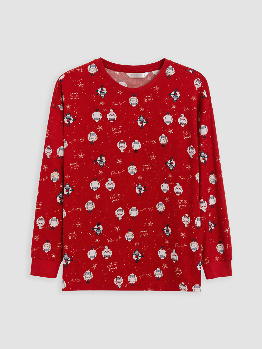 Kırmızı Yılbaşı Temalı Kadın Pijama Takım-1