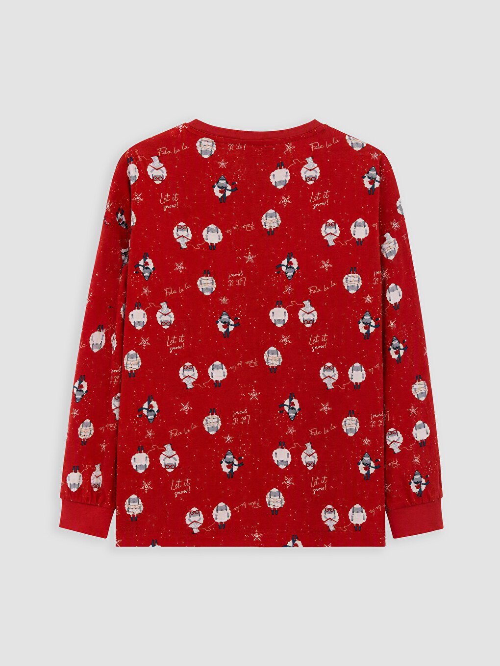 Kırmızı Yılbaşı Temalı Kadın Pijama Takım-3