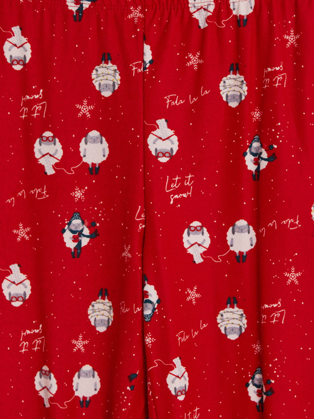 Kırmızı Yılbaşı Temalı Kadın Pijama Takım-5