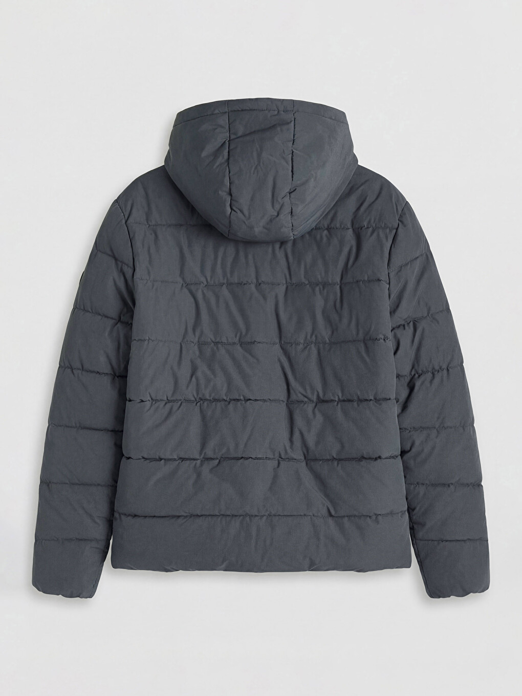 Antrasit Regular Fit Kapüşonlu Erkek Şişme Mont-6