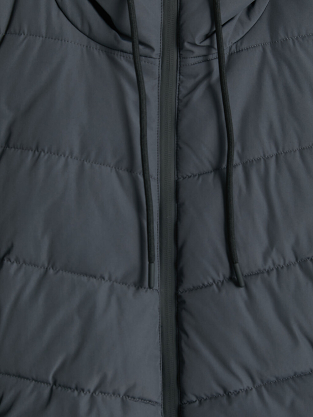 Antrasit Regular Fit Kapüşonlu Erkek Şişme Mont-7