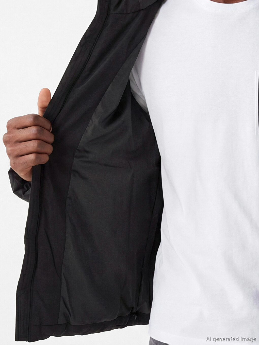 Siyah Regular Fit Kapüşonlu Erkek Şişme Mont-3