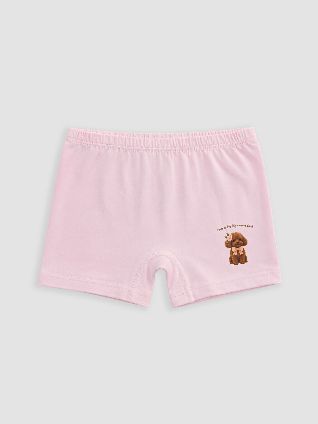 Lila Baskılı Kız Çocuk Boxer 5'li-1