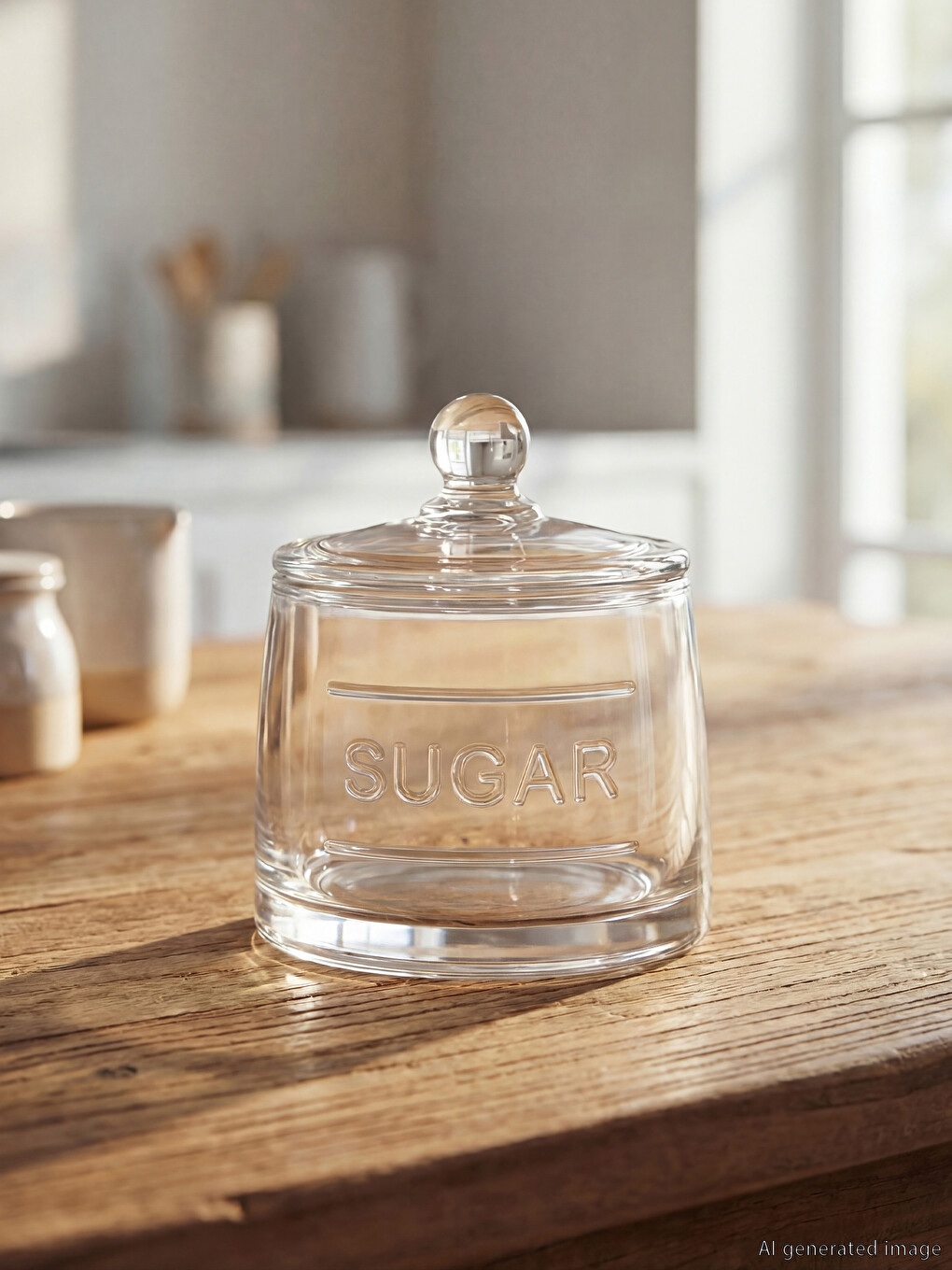 Printed Glass Sugar Bowl