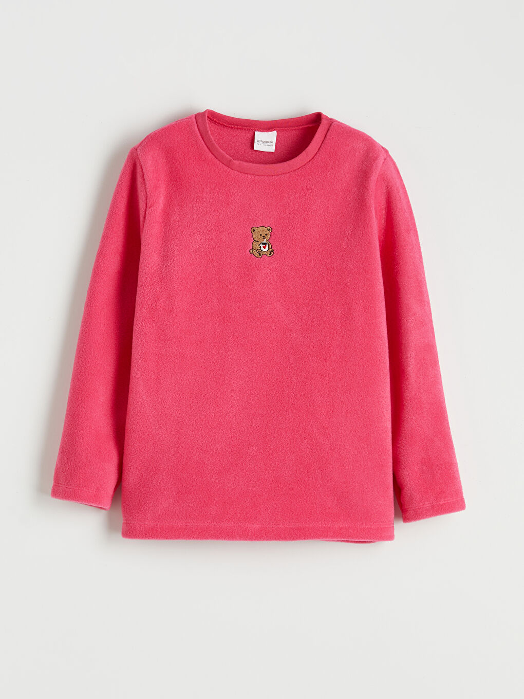 Fuşya Nakış Detaylı Polar Kız Çocuk Pijama Takım-1