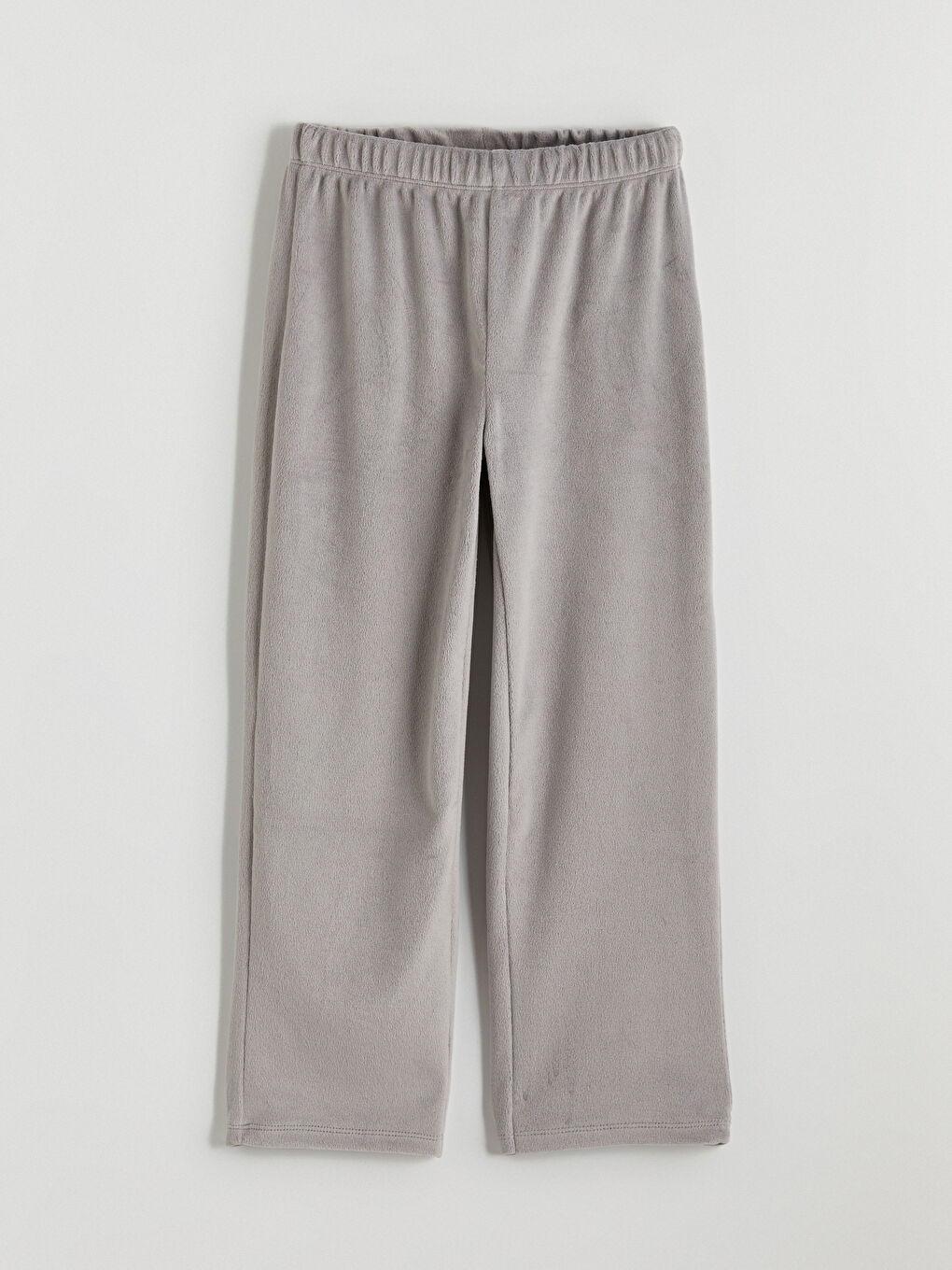 Gri Bisiklet Yaka Los Angeles Nakışlı Kız Çocuk Kadife Pijama Takım-4