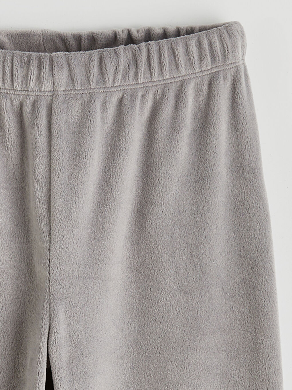 Gri Bisiklet Yaka Los Angeles Nakışlı Kız Çocuk Kadife Pijama Takım-5