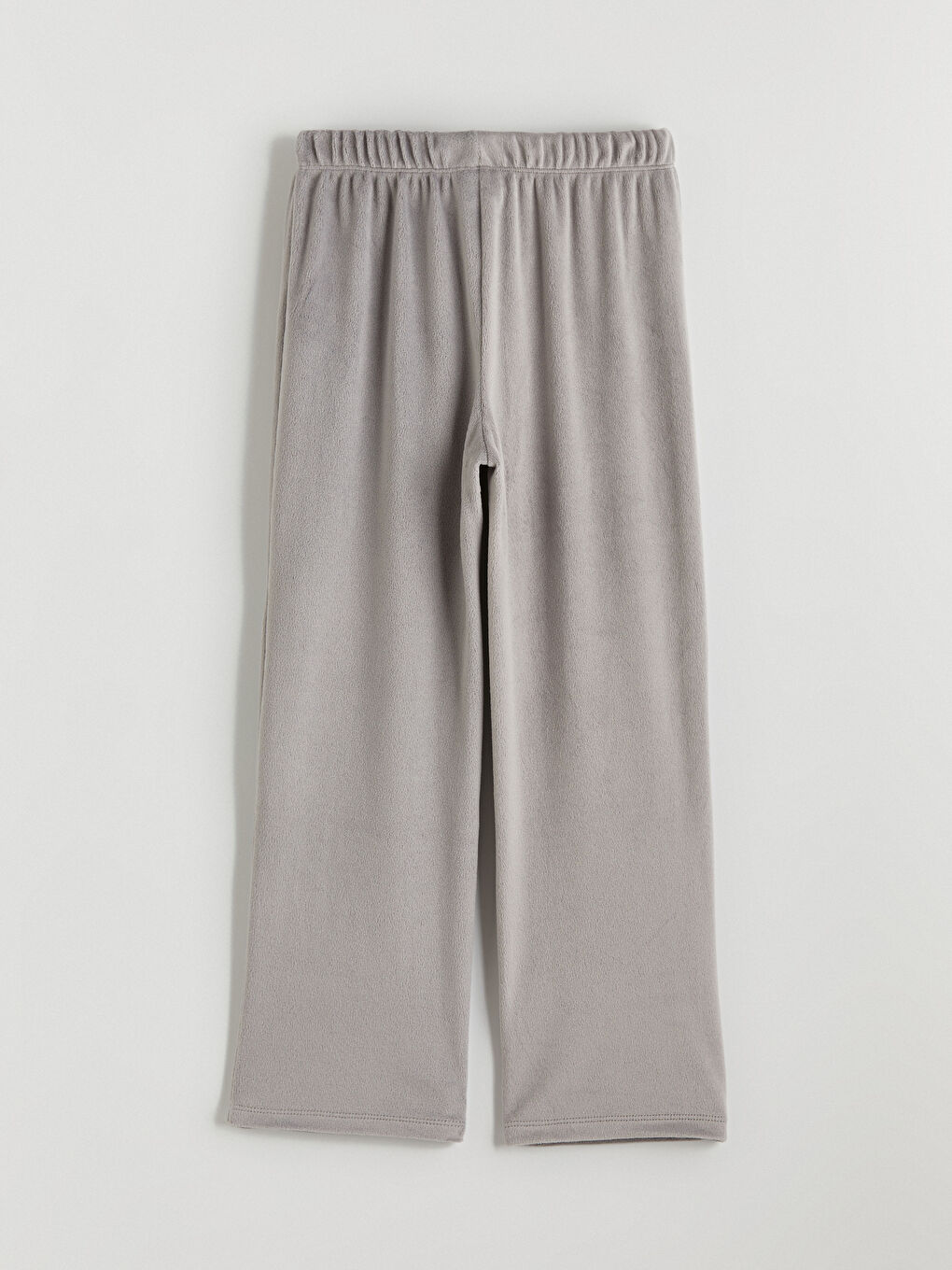 Gri Bisiklet Yaka Los Angeles Nakışlı Kız Çocuk Kadife Pijama Takım-6