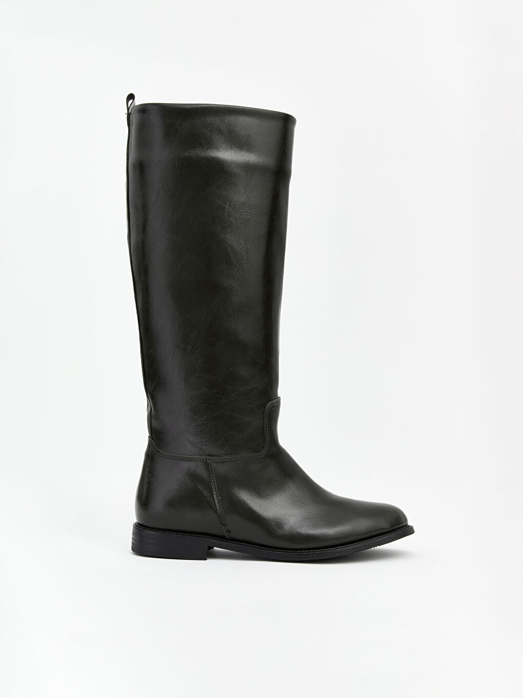 Siyah Deri Görünümlü Kadın Çizme-2