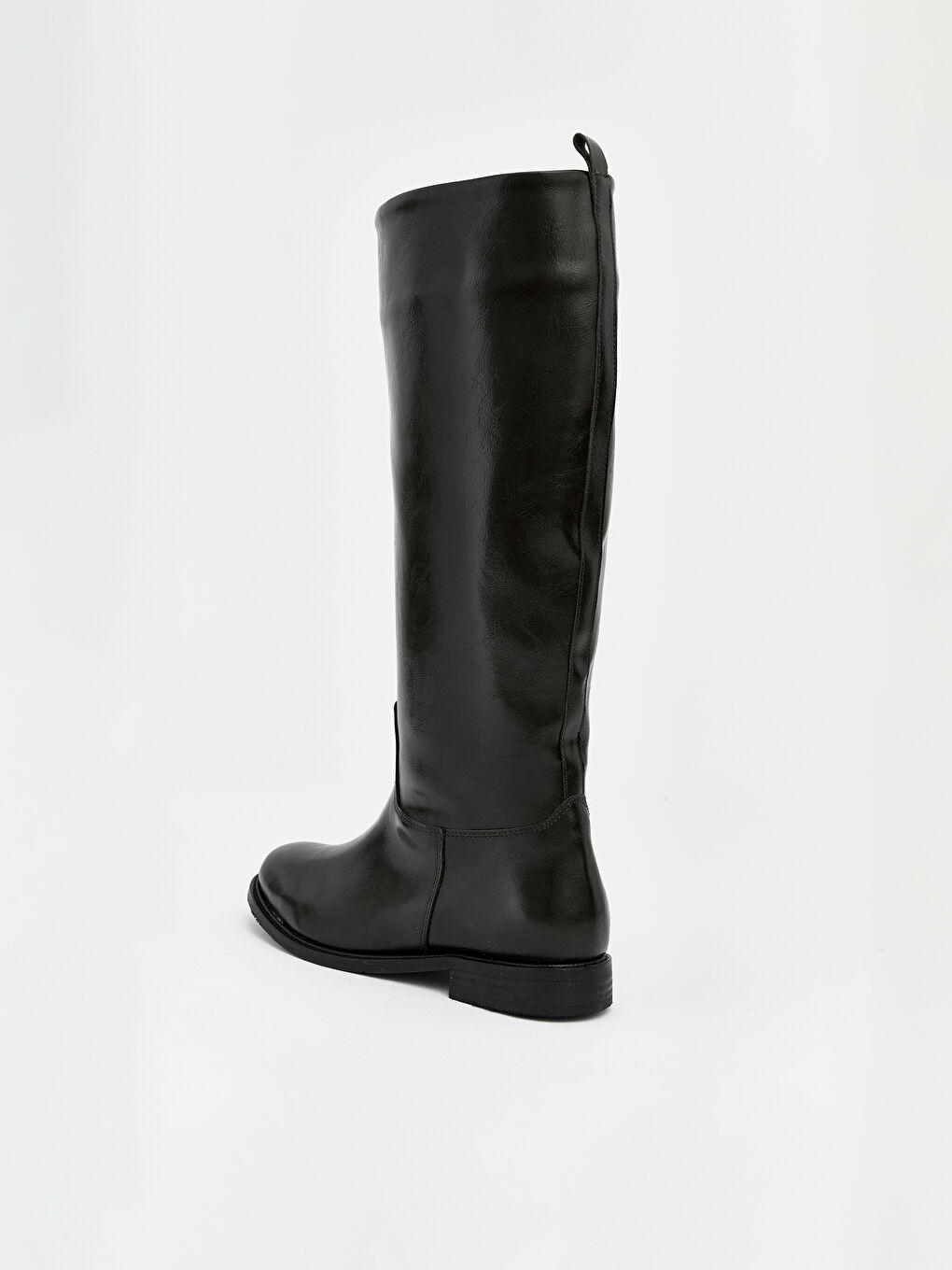 Siyah Deri Görünümlü Kadın Çizme-3