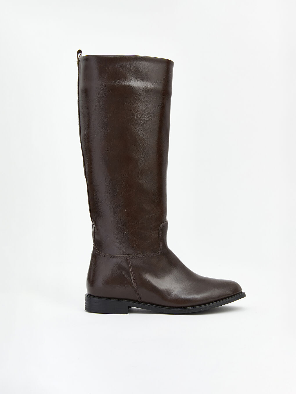 Kahverengi Deri Görünümlü Kadın Çizme-2