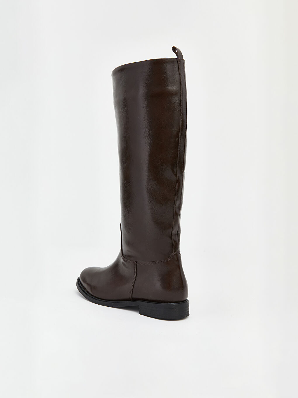 Kahverengi Deri Görünümlü Kadın Çizme-3