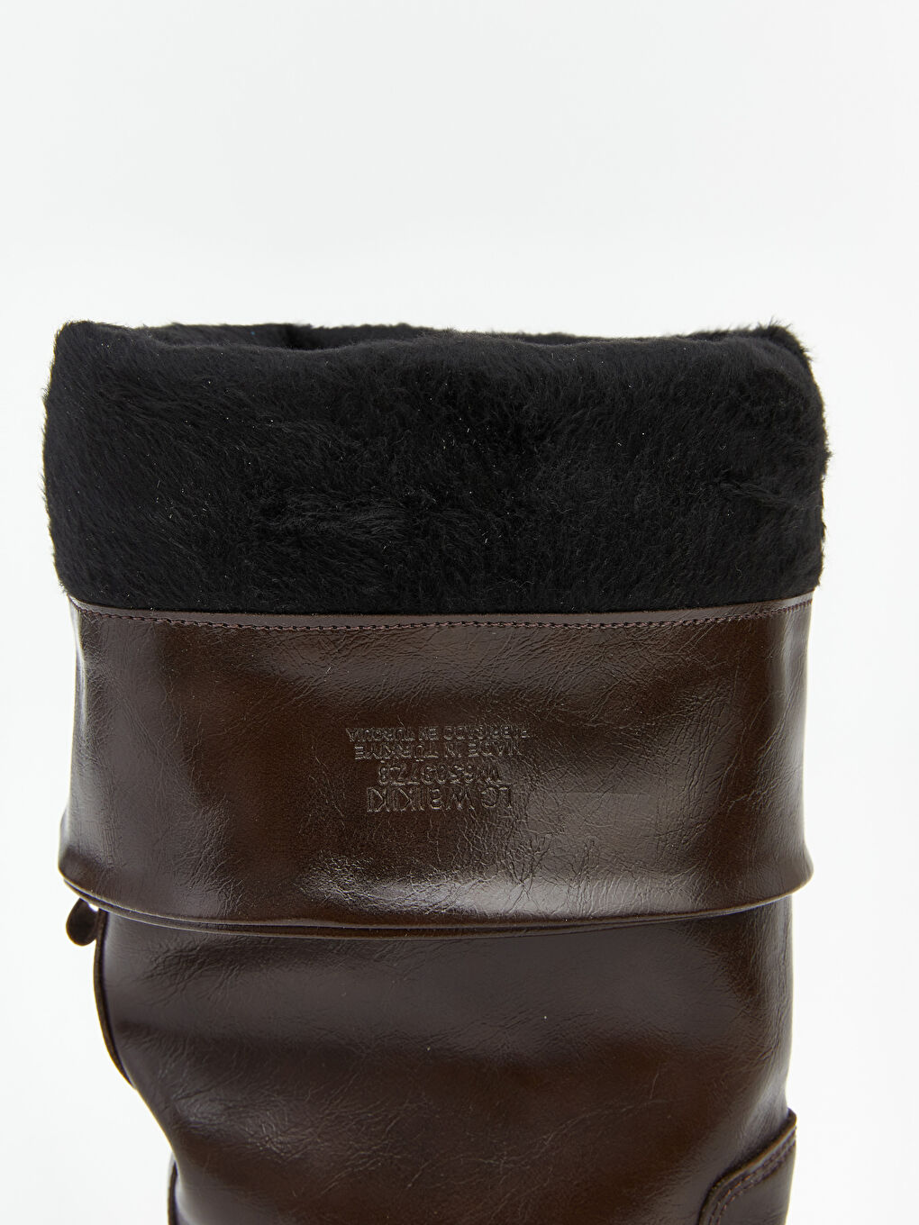 Kahverengi Deri Görünümlü Kadın Çizme-4