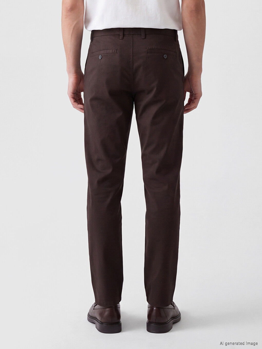 Kahverengi Regular Fit Gabardin Erkek Chino Pantolon-3