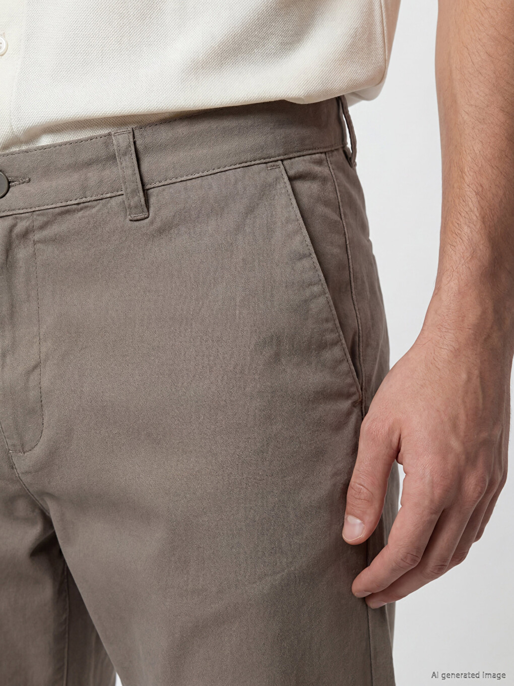 Kahverengi Regular Fit Gabardin Erkek Chino Pantolon-2