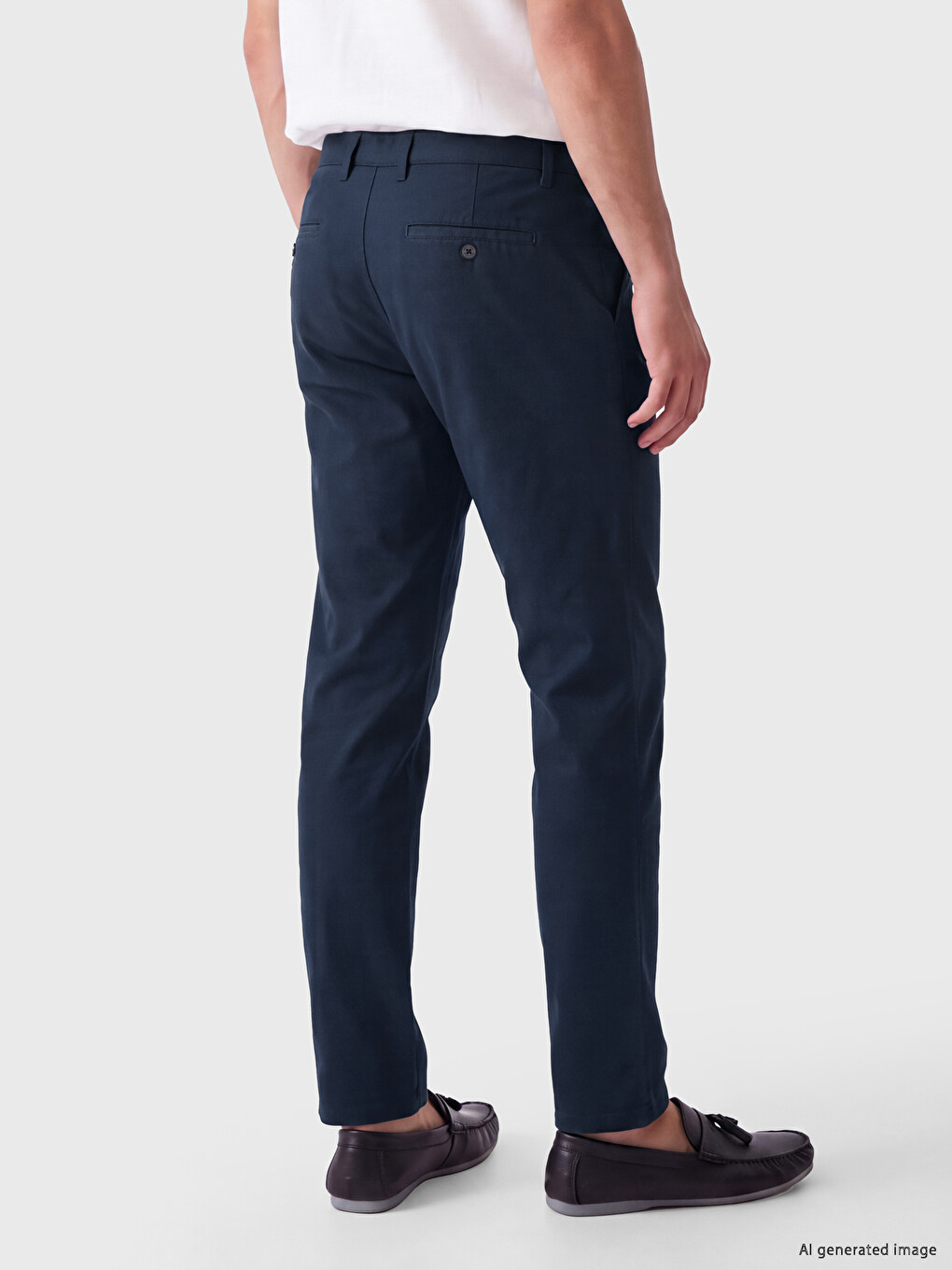 Lacivert Regular Fit Gabardin Erkek Chino Pantolon-2