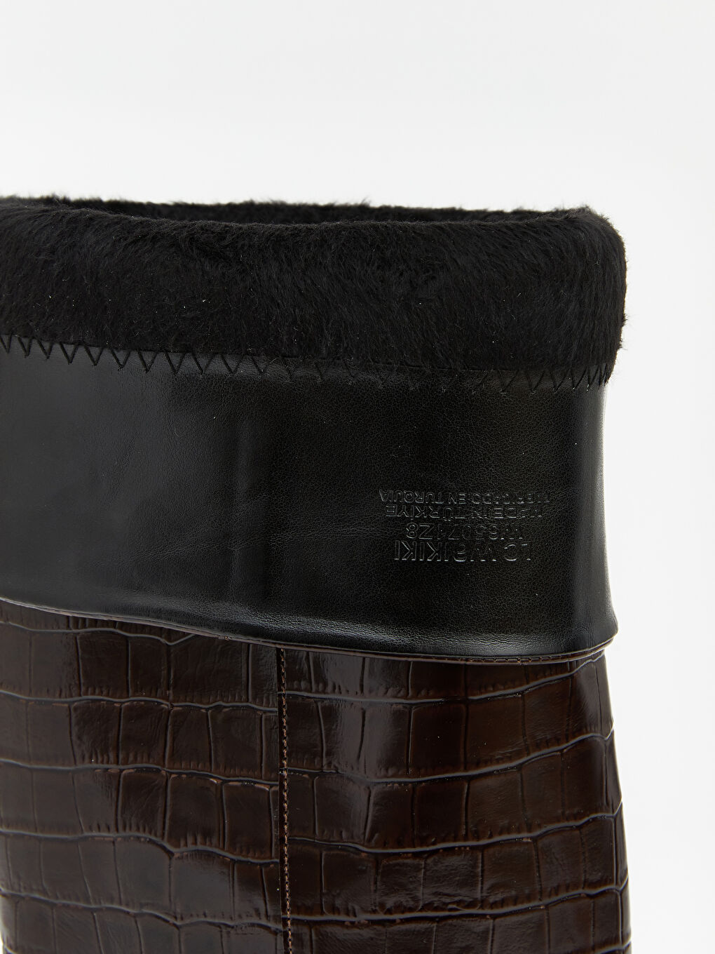 Kahverengi Kroko Desenli Kadın Çizme-5