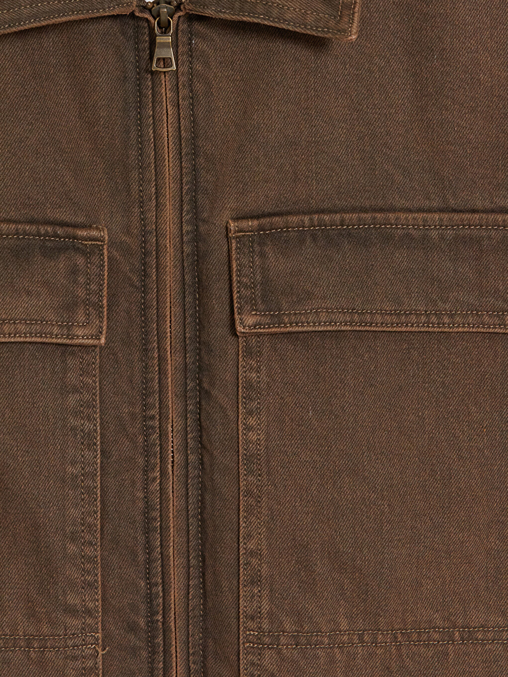 Palton Din Denim Kaki Bărbat-5