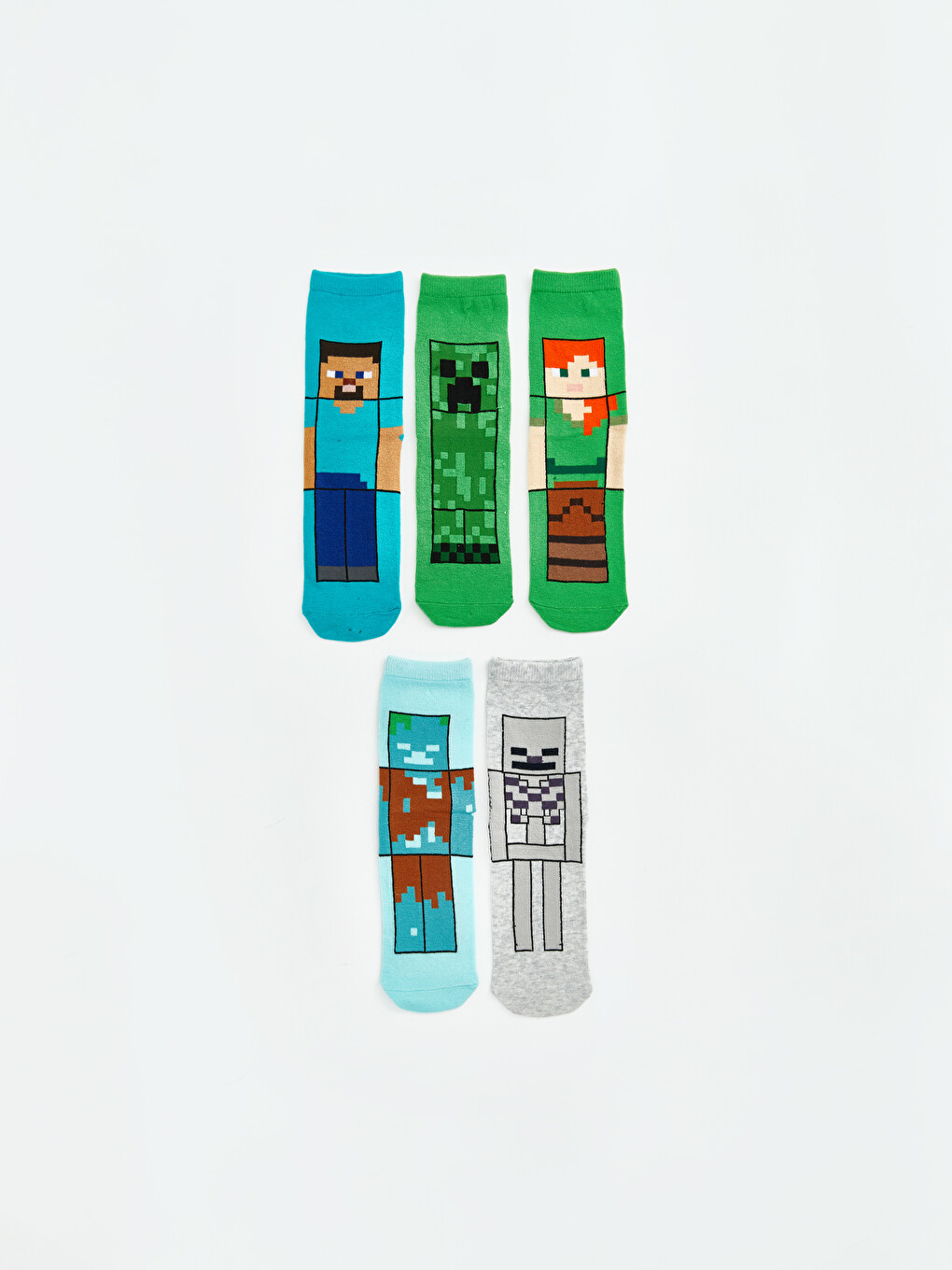 Karışık Minecraft Erkek Çocuk Soket Çorap 5'li
