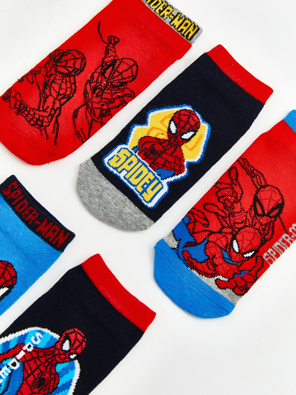 Spider-man Printed Boys' Trainer Socks 5 Pack-1