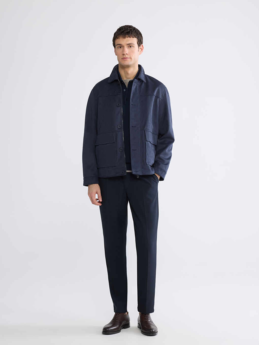 Lacivert Standart Kalıp Erkek Mont-1