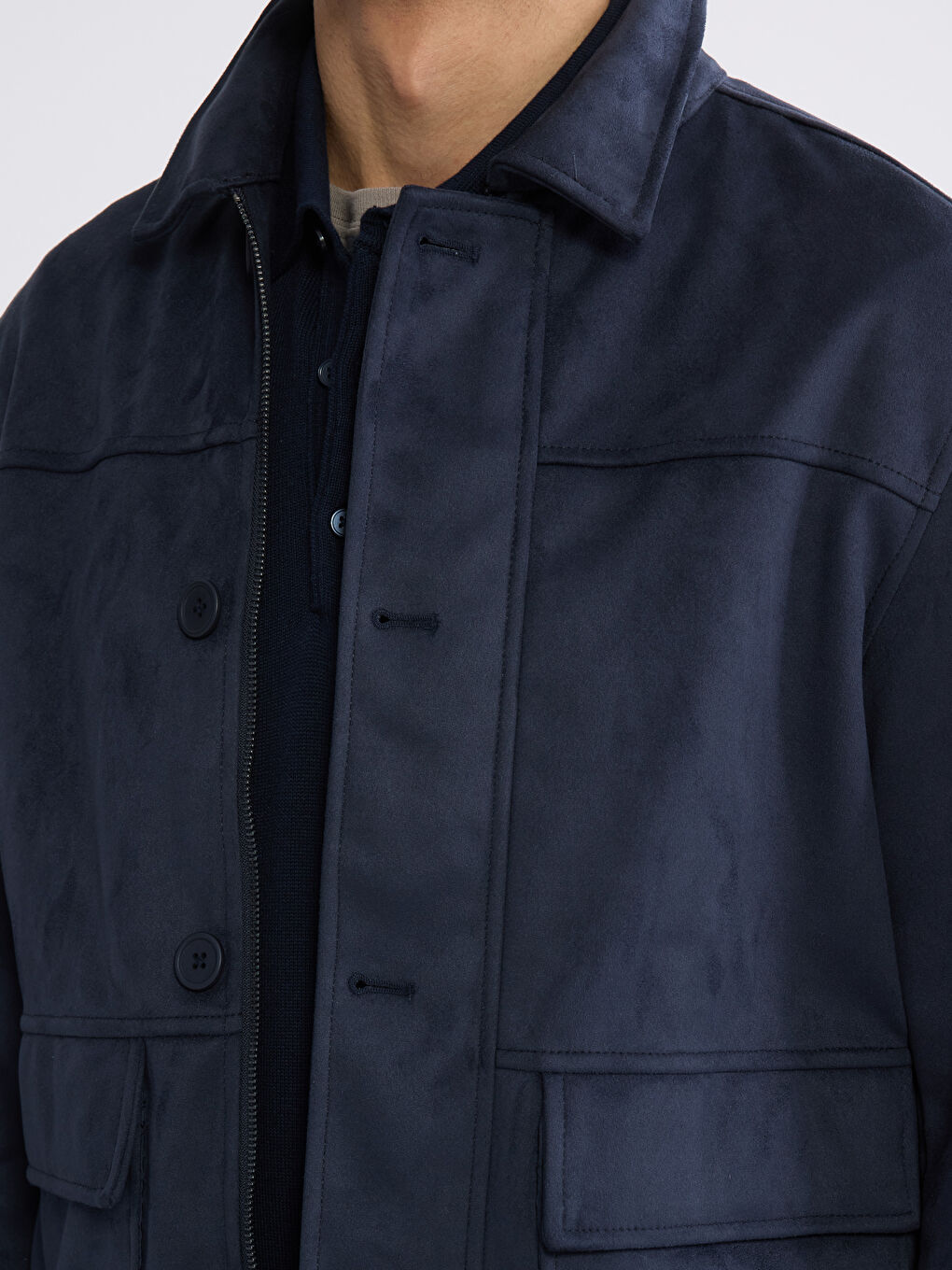 Lacivert Standart Kalıp Erkek Mont-2