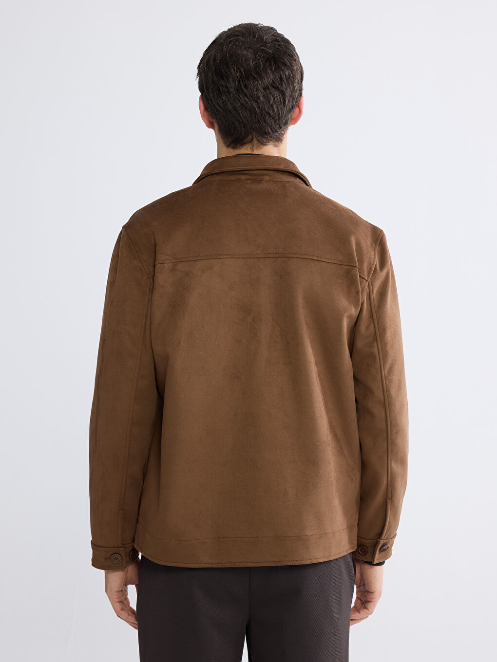 Kahverengi Standart Kalıp Erkek Mont-4