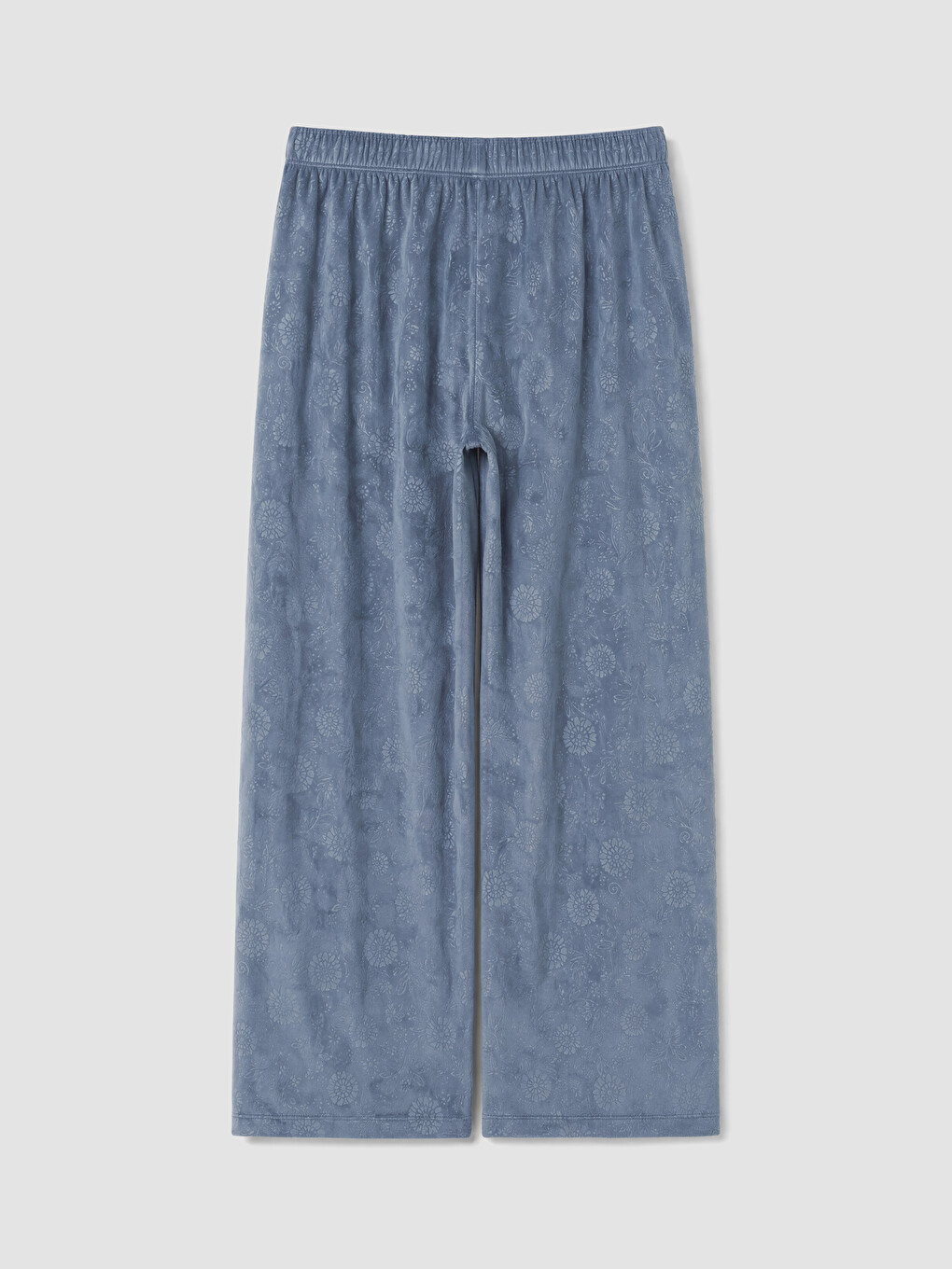 İndigo Gömlek Yaka Kadife Kadın Pijama Takım-10
