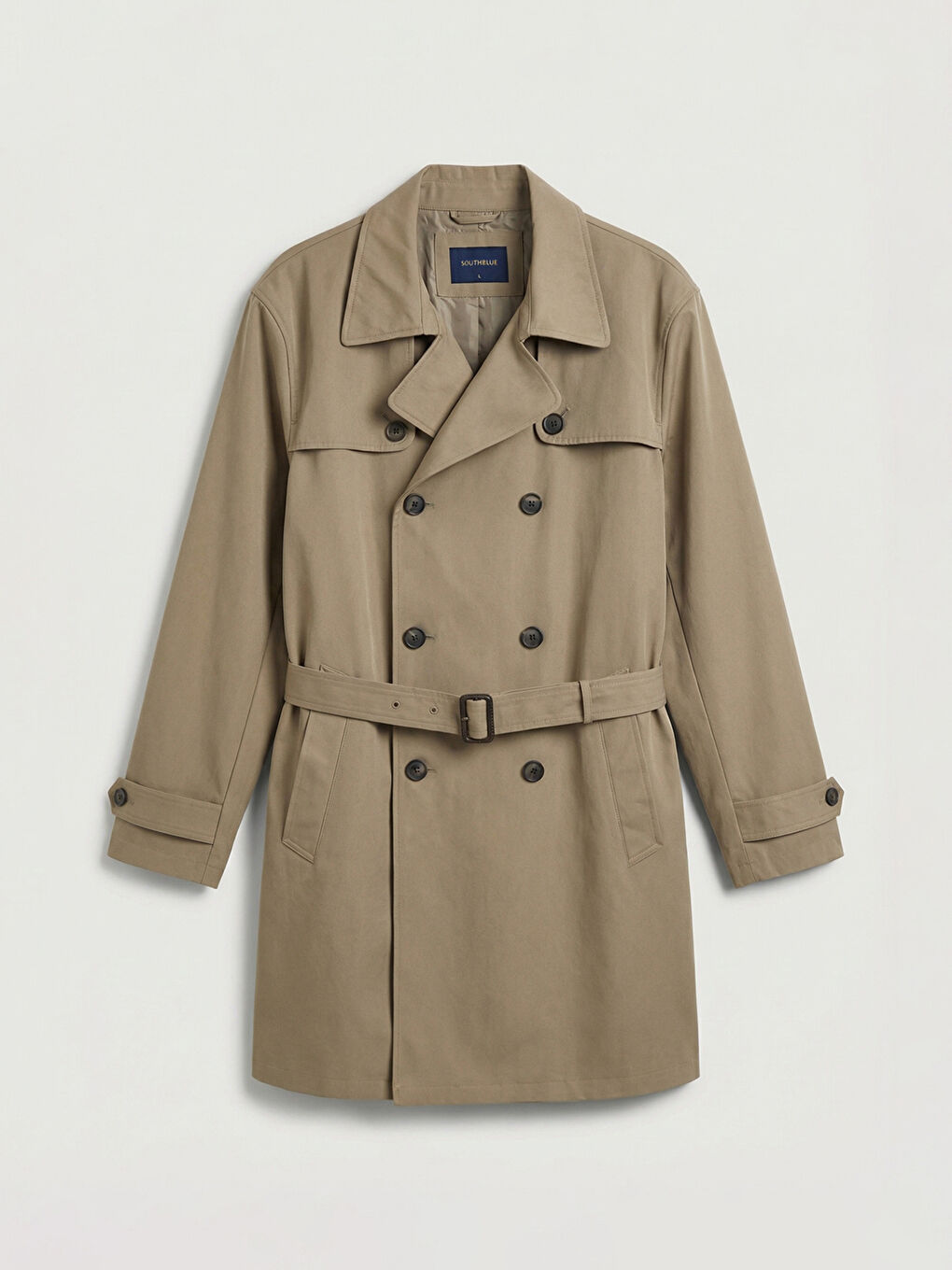 Kahverengi Standart Kalıp Erkek Trençkot-5