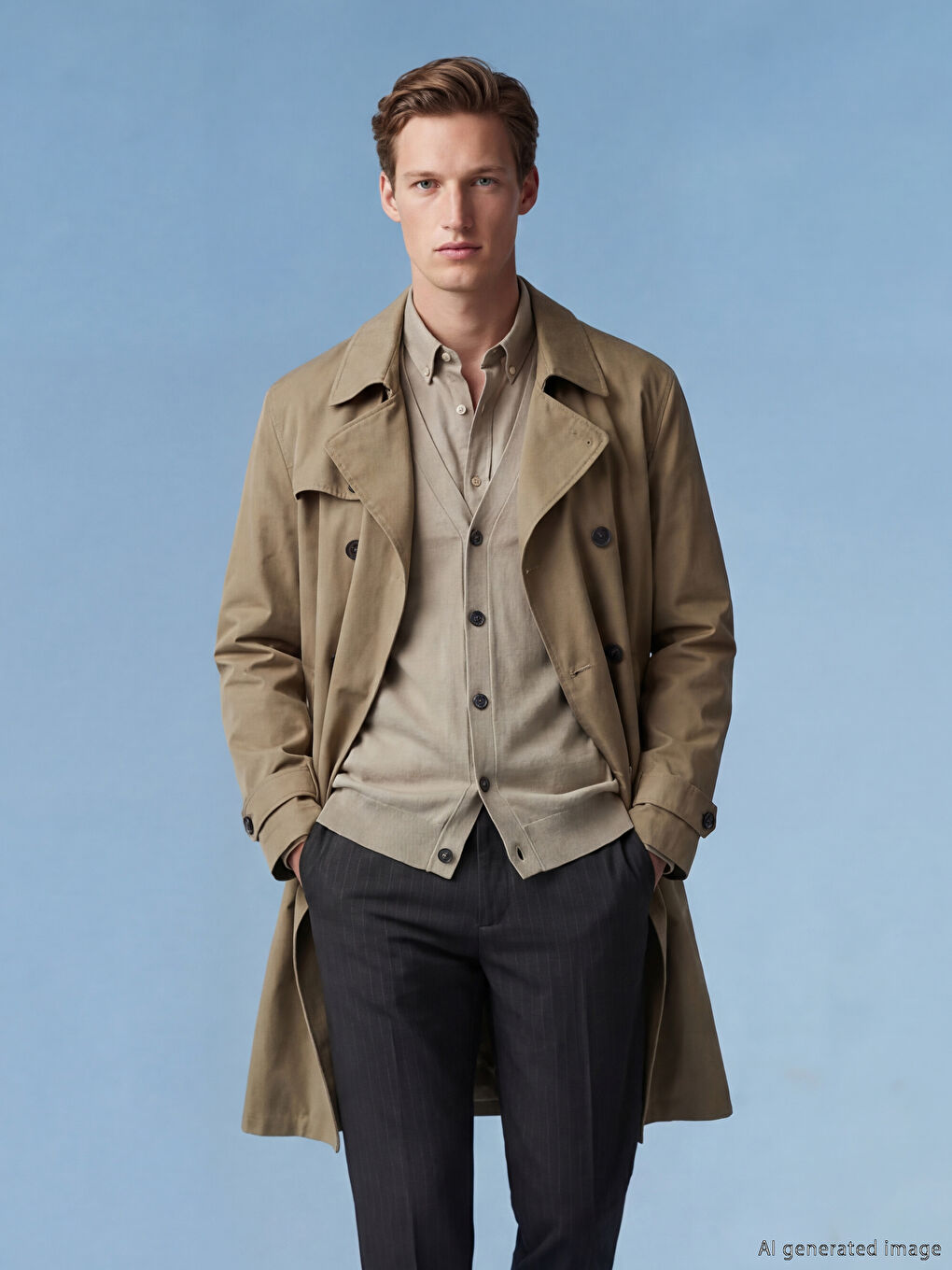 Man BROWN Trench Coat