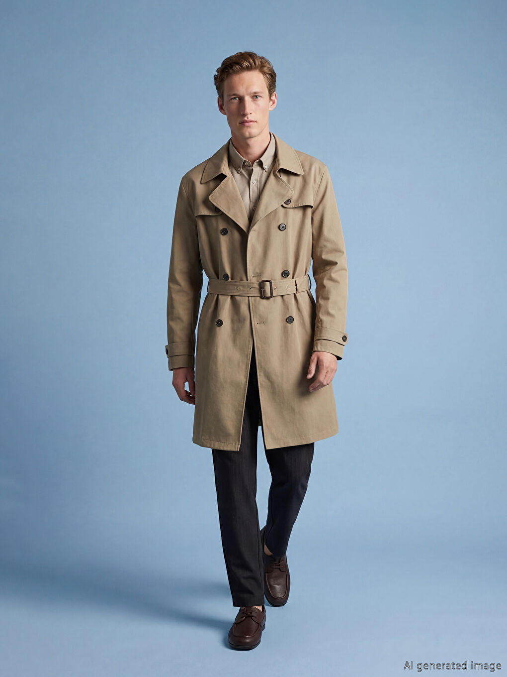 Man BROWN Trench Coat-1