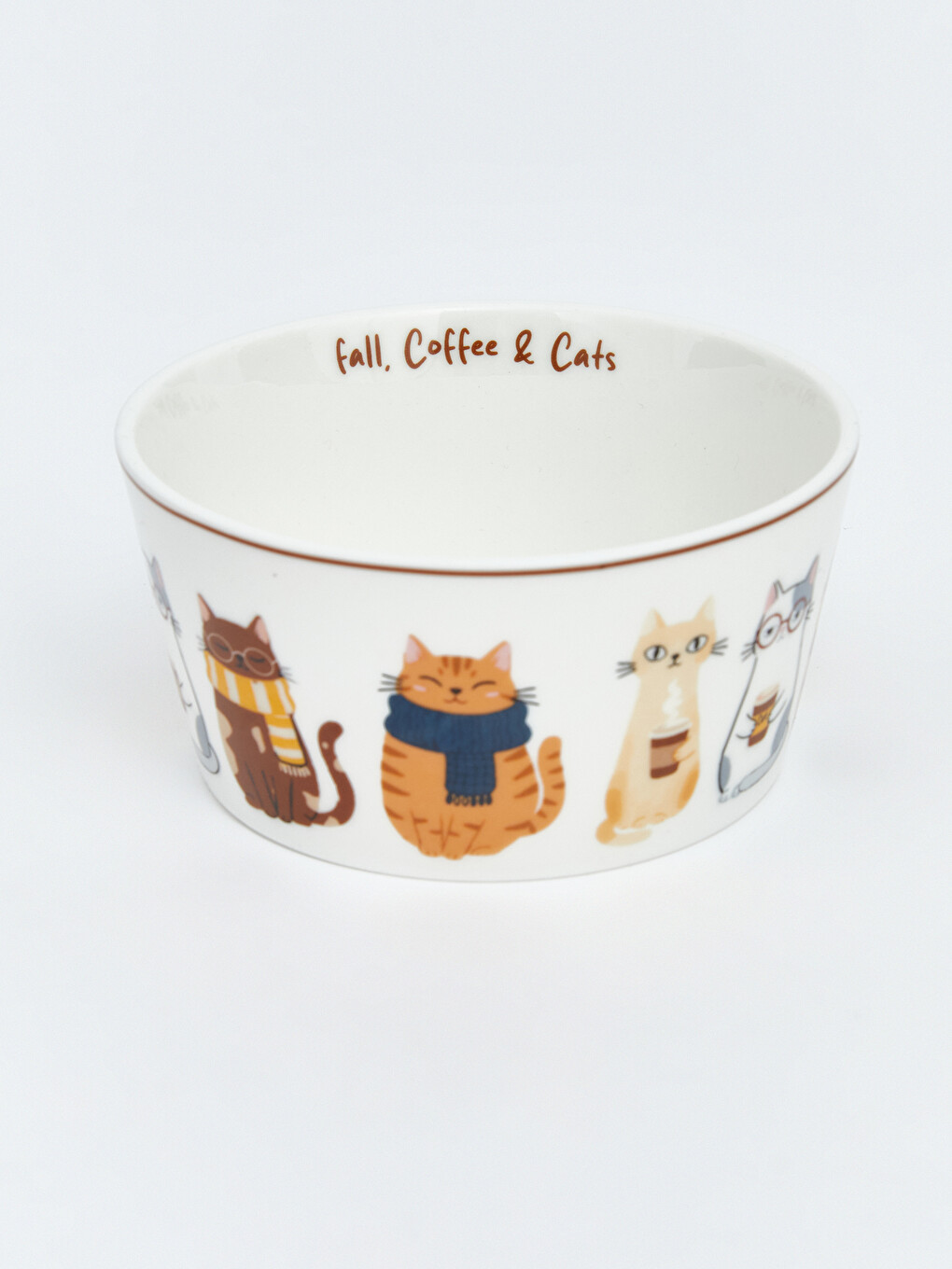 Cat Printed Porcelain Bowl-1