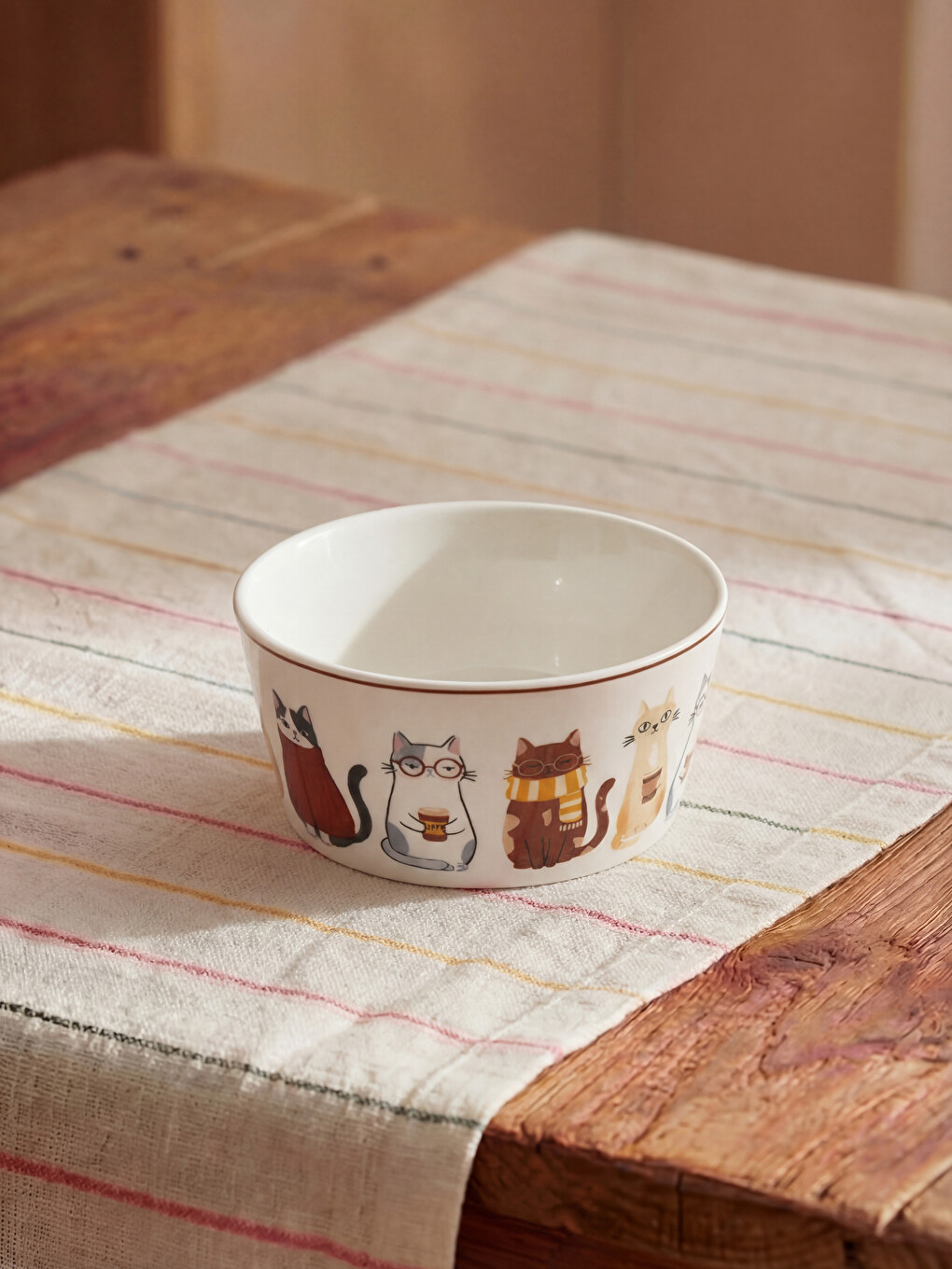 Cat Printed Porcelain Bowl