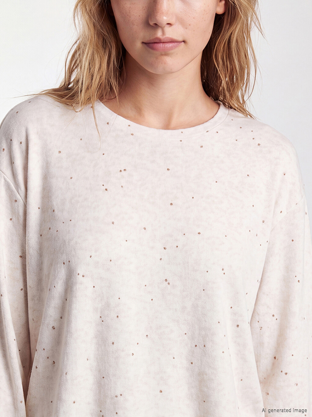 Crew Neck Patterned Women's Pyjamas Set-2