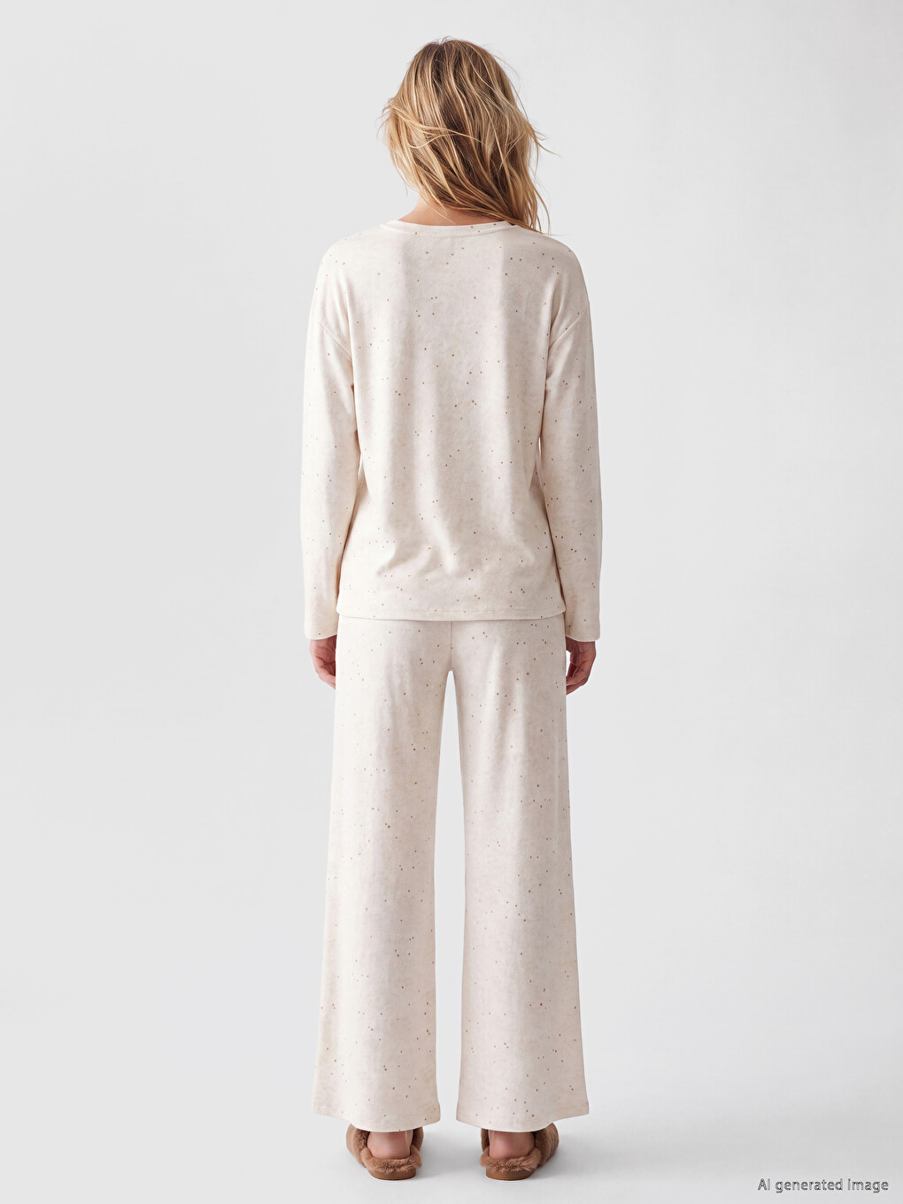 Crew Neck Patterned Women's Pyjamas Set-3