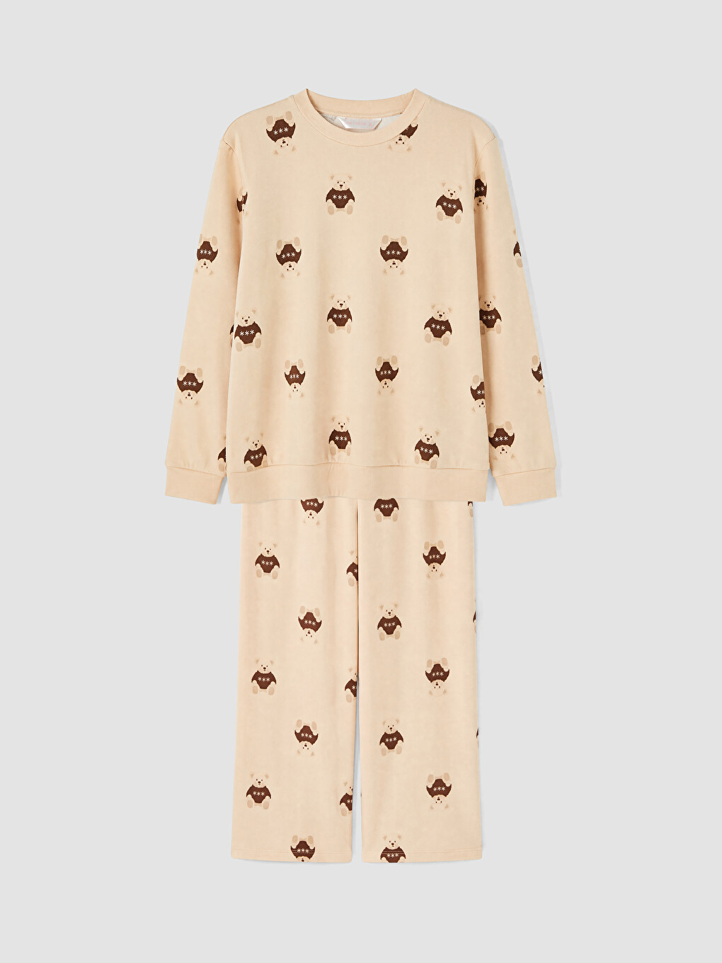 Gemustertes Damen-polar-pyjama-set-3