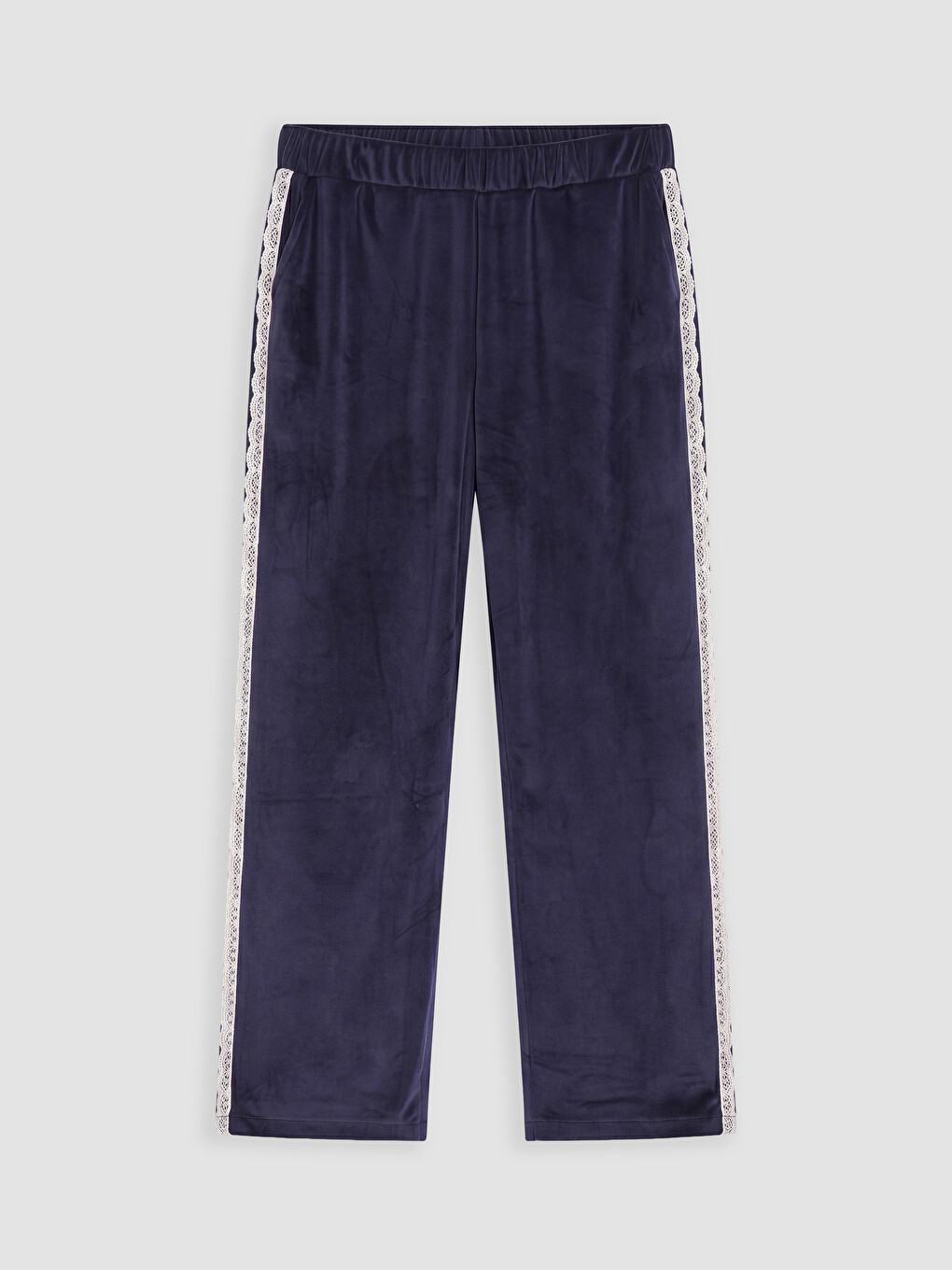 Sides Striped Women's Velvet Pyjamas Bottom-4