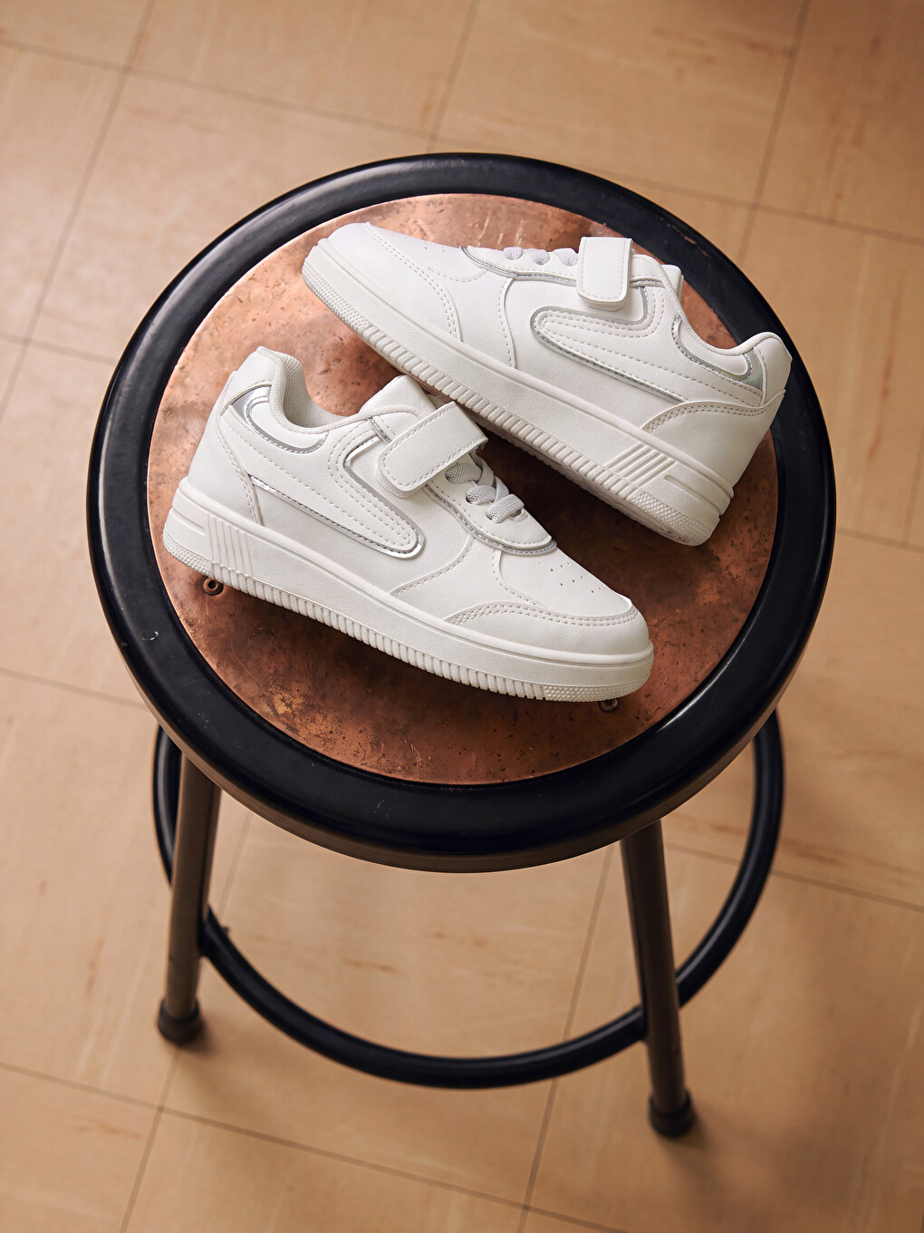 Faux Leather Girls' Sneakers