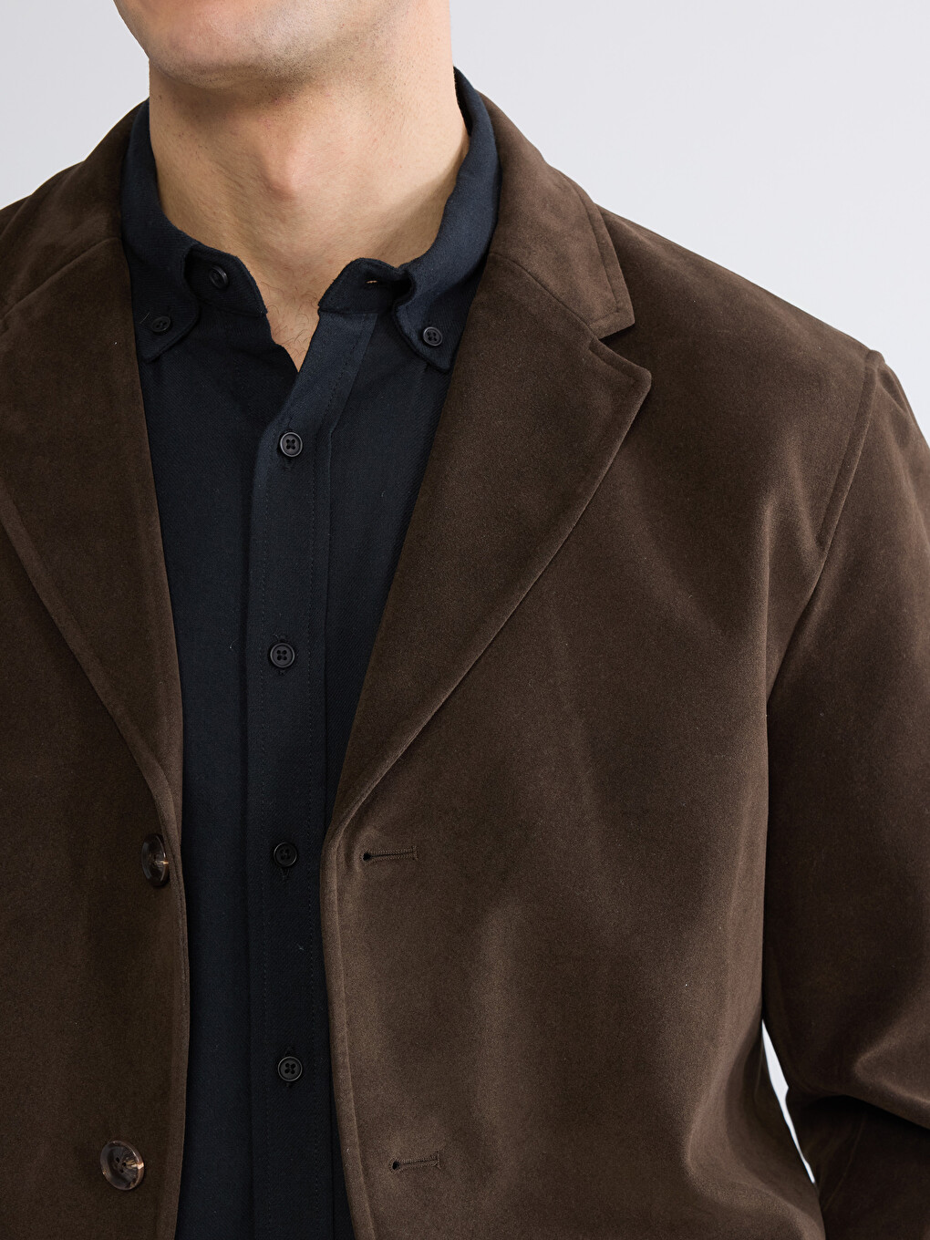 Kahverengi Standart Kalıp  Erkek Blazer Ceket-3