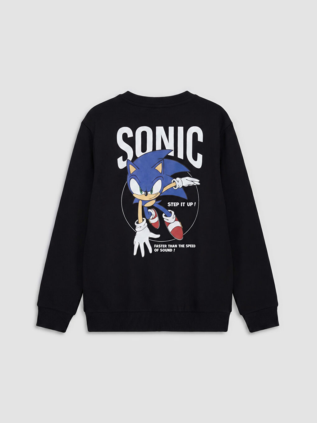 Siyah Baskılı Erkek Çocuk Kalın Sweatshirt-1