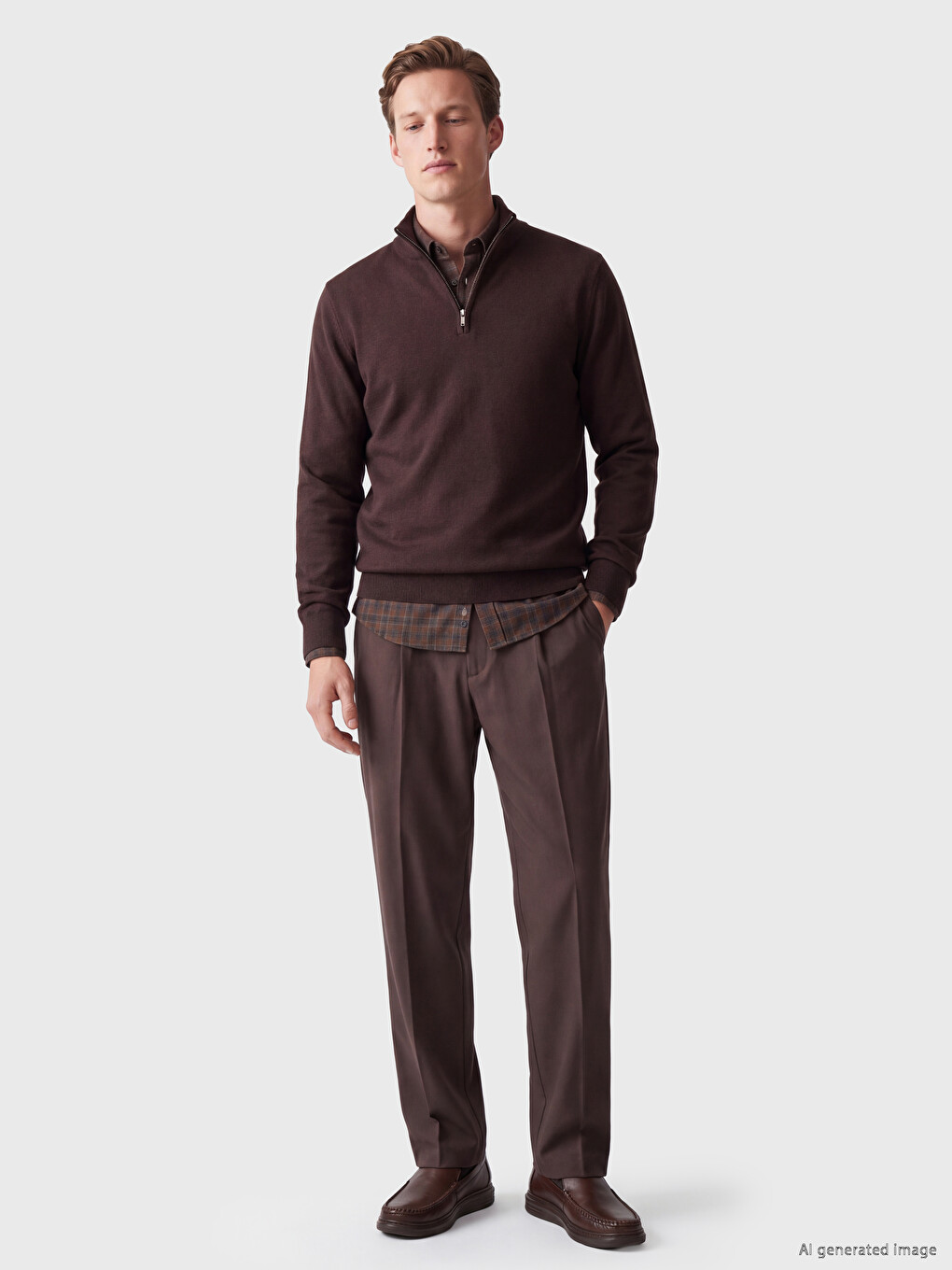 Half-zip Turtleneck Men's Knitwear Sweater-1