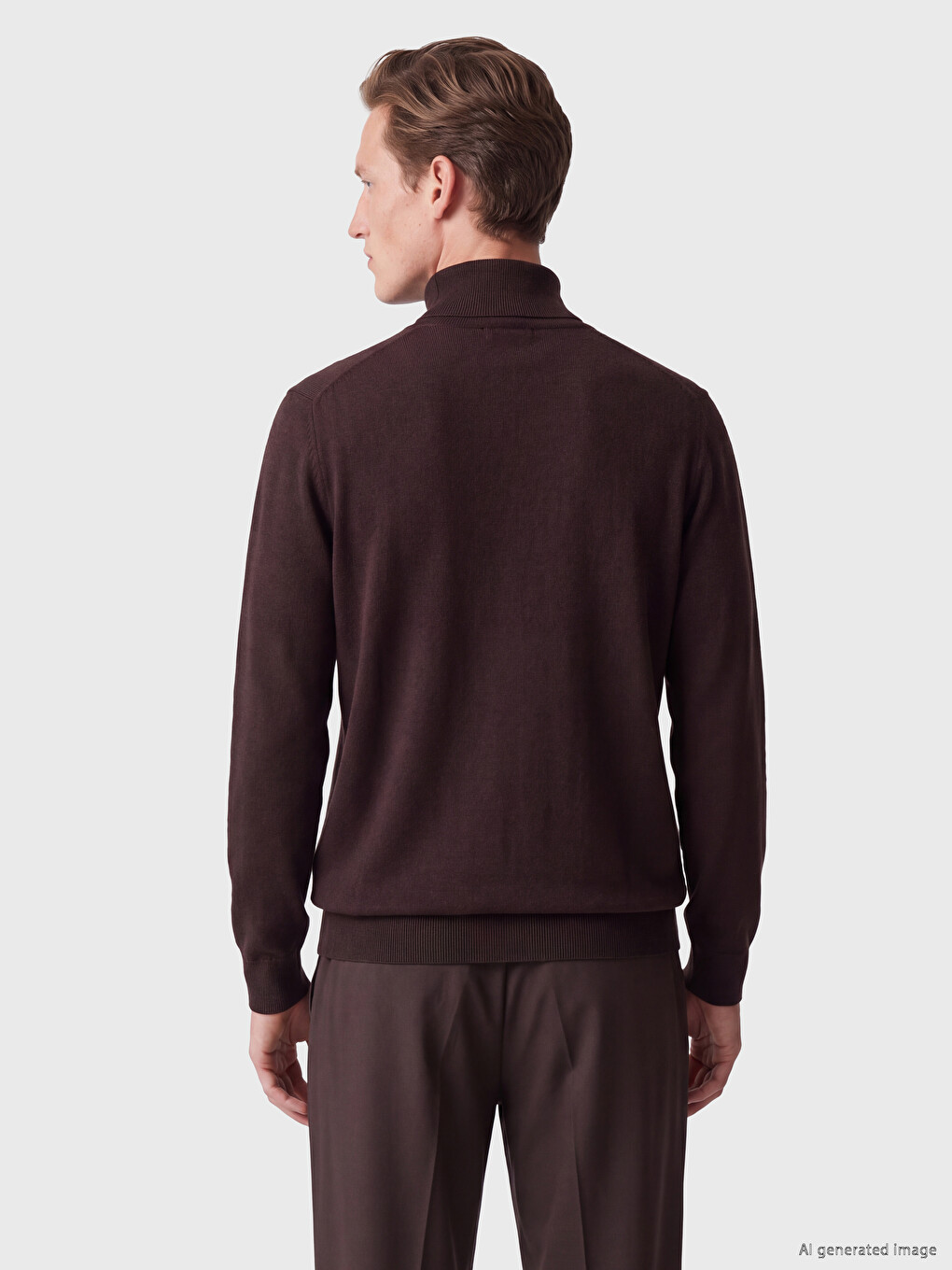 Half-zip Turtleneck Men's Knitwear Sweater-3