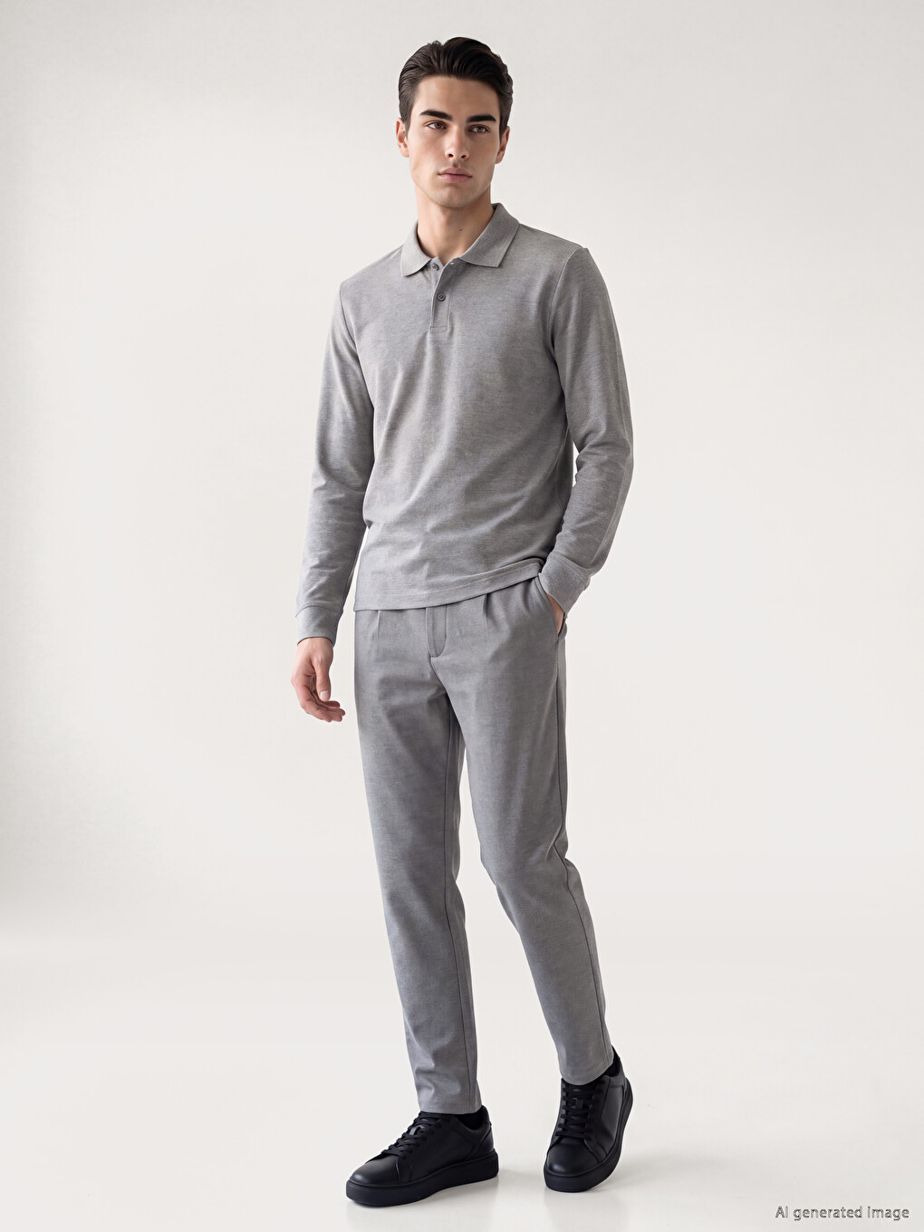 Polo Collar Pique Men's T-shirt-1