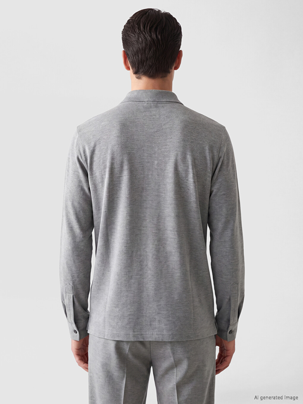 Polo Collar Pique Men's T-shirt-2