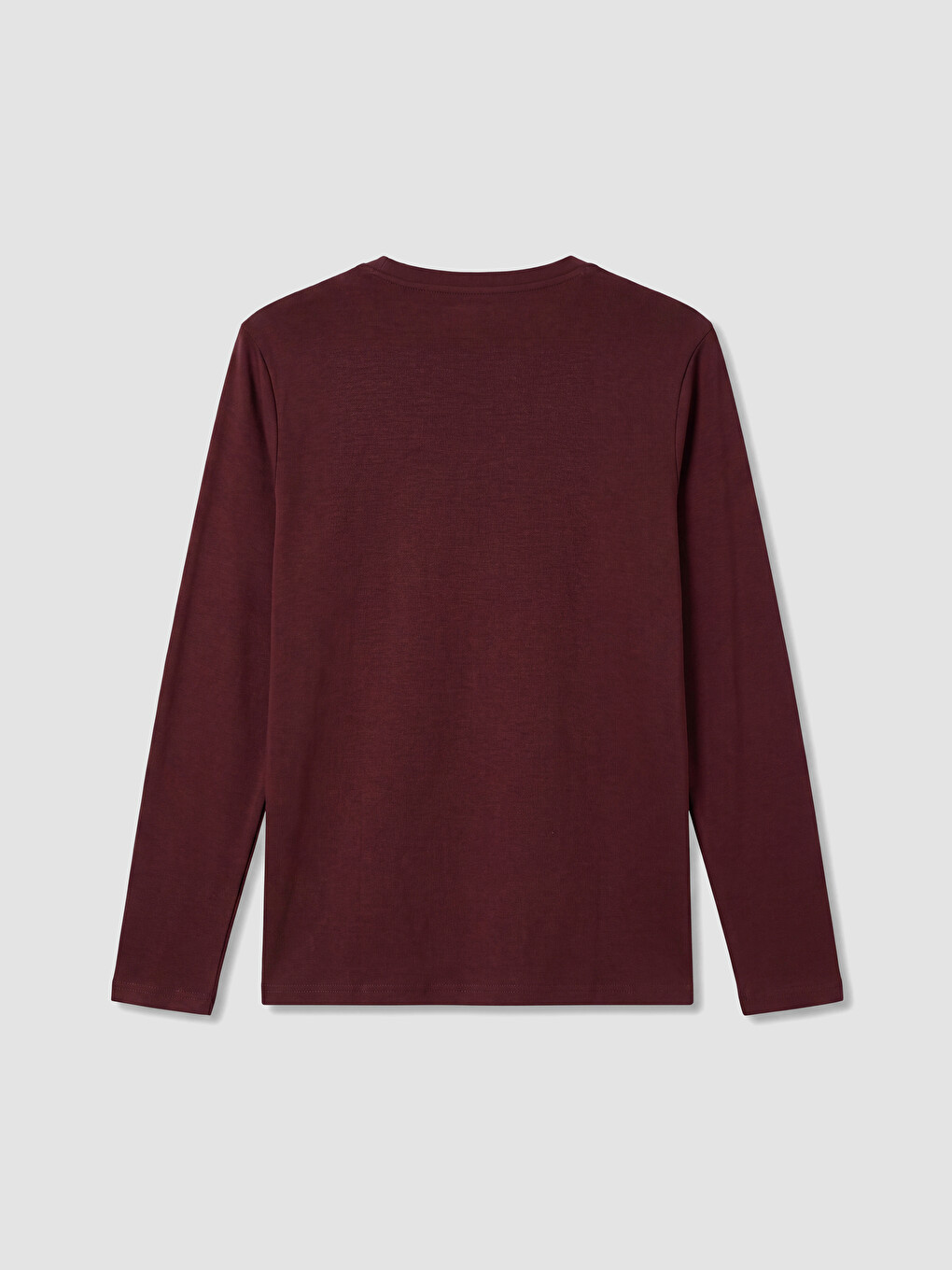Bordo Bisiklet Yaka Uzun Kollu Erkek Tişört-5