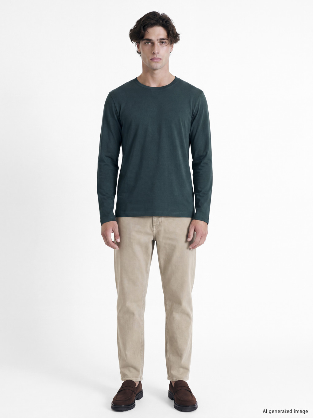 Crew Neck Long Sleeve Men's T-shirt-1