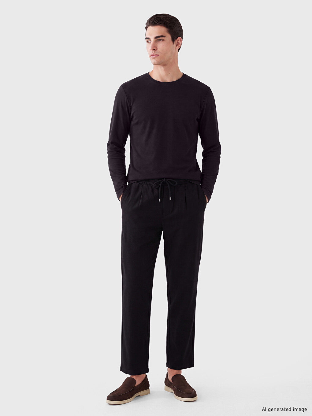Crew Neck Long Sleeve Men's T-shirt-1